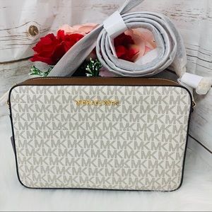 Jet set Michael kors large crossbody vanilla brown